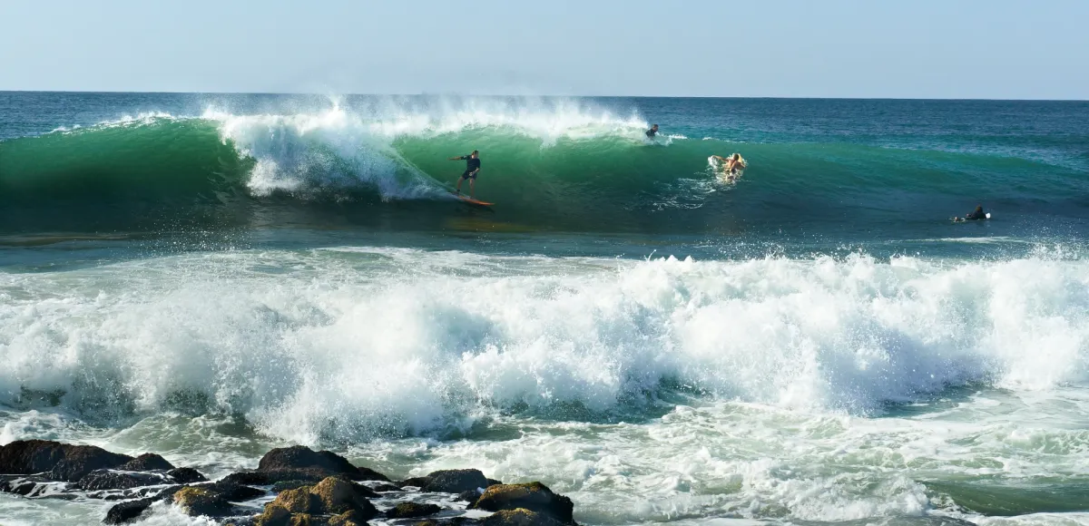 Surfistas en el mar